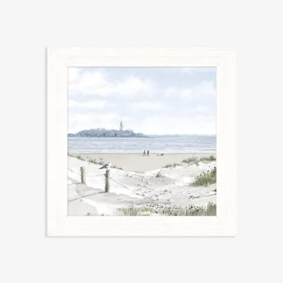 John Lewis Richard Macneil - Lighthouse View Framed Print, 37 x 37cm, Blue/Multi
