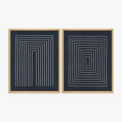 John Lewis Print Punk Studio - 'Abstract II' Framed Print, Set of 2, 52 x 42cm, Graphite