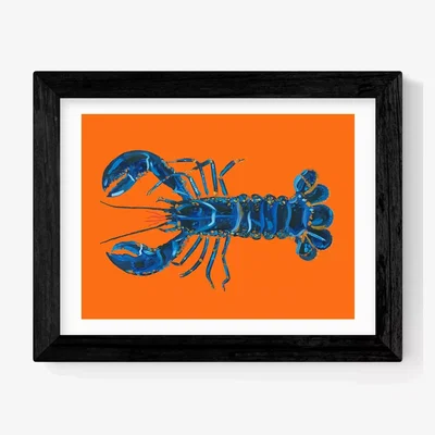 John Lewis EAST END PRINTS Alice Staker 'Lobster on Orange' Framed Print