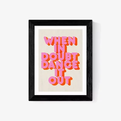 John Lewis EAST END PRINTS ShowMeMars 'When In Doubt Dance It Out' Framed Print