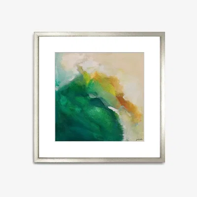 John Lewis Jenny Westenhofer - 'Abstract I' Wood Framed Print & Mount, 58 x 58cm, Green/Multi