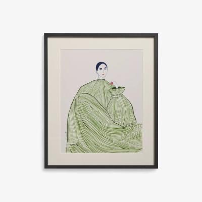 John Lewis John Lewis La Poire 'Green Dress' Framed Print & Mount, 62 x 52cm, Green
