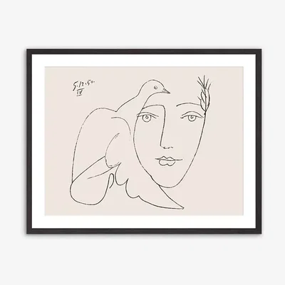 John Lewis Pablo Picasso - 'Le Visage De La Paix' Framed Print & Mount, 62 x 82cm, White