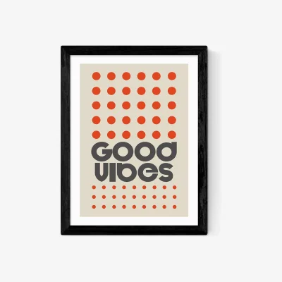 John Lewis EAST END PRINTS Frances Collett 'Good Vibes' Framed Print
