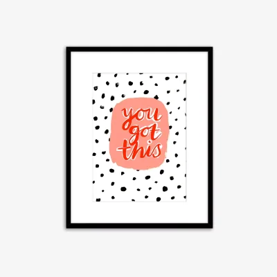 John Lewis Eleanor Bowmer 'You Got This' Framed Print & Mount, 52 x 42cm, White/Multi
