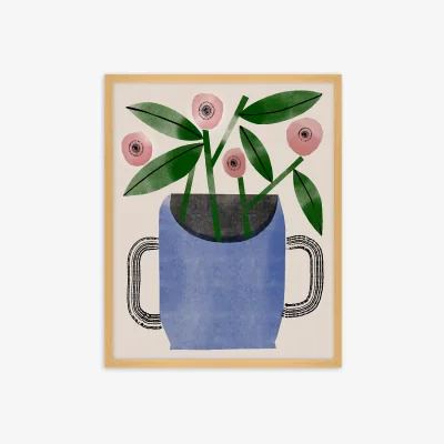 John Lewis Marcello Velho - 'House Plant' Framed Print, 52 x 42cm, Blue/Multi