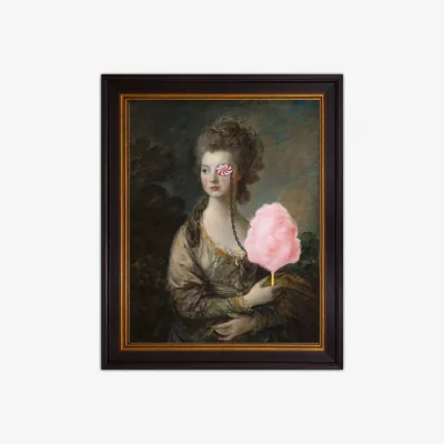 John Lewis Candy Floss Lady Framed Canvas Print, 61 x 51cm, Pink/Multi