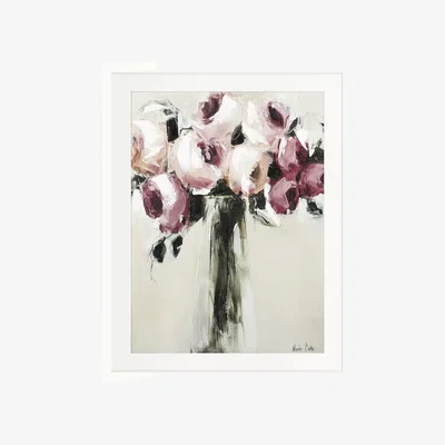 John Lewis Nicole Pletts - Pink Roses Embellished Framed Canvas Print, 96 x 76cm