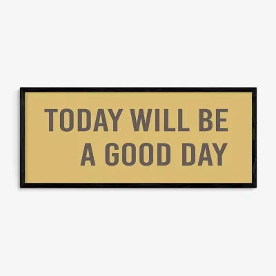 John Lewis EAST END PRINTS Violet Studio 'Today Will Be A Good Day' Framed Print, 43.4 x 103.4cm