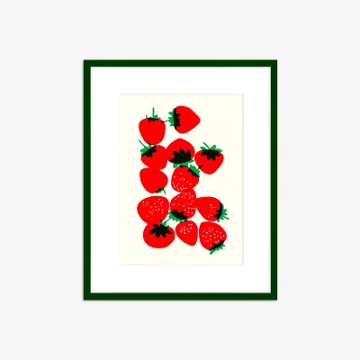 John Lewis Becky Mann - 'Strawberry Season' Framed Print & Mount, 52 x 42cm, Red/Green