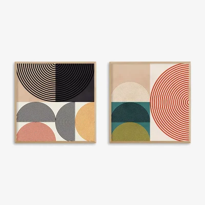 John Lewis EAST END PRINTS Ana Rut Bre 'Circles & Lines' Framed Prints, Set of 2