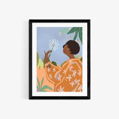John Lewis EAST END PRINTS Arty Guava 'Spring Flower' Framed Print