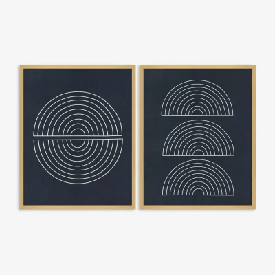 John Lewis Print Punk Studio - 'Abstract I' Framed Print, Set of 2, 52 x 42cm, Graphite