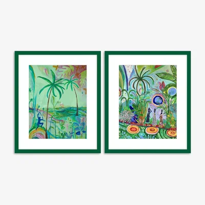 John Lewis Grace Green - Framed Print & Mount, 63.5 x 53.5cm, Green