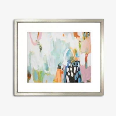 John Lewis Jenny Westenhofer - 'Abstract III' Wood Framed Print & Mount, 58 x 78cm, Blue/Multi