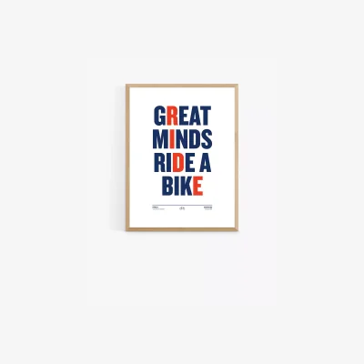 John Lewis EAST END PRINTS Rebecca J Kaye 'Great Minds Ride A Bike' Framed Print