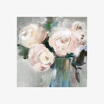 John Lewis Valeria Mravyan - Bouquet II Canvas Print, 60 x 60cm, Pale Pink