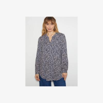 John Lewis Monsoon Molly Graphic Print Blouse, Navy