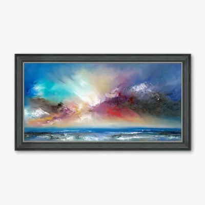 John Lewis Anna Schofield - 'Blue Delight' Framed Print, 73 x 123cm, Blue/Multi