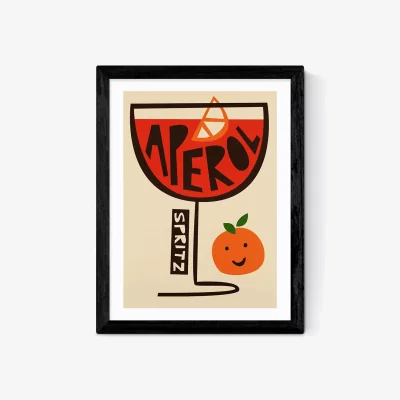 John Lewis EAST END PRINTS Fox & Velvet 'Aperol Spritz' Framed Print
