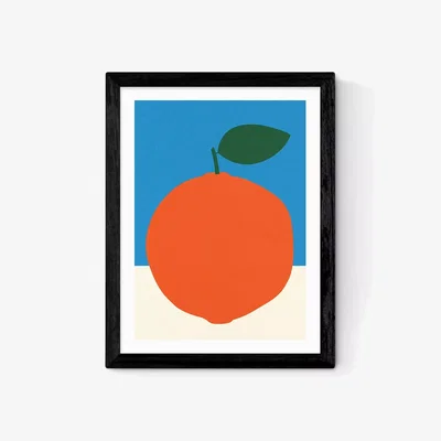 John Lewis EAST END PRINTS Rosi Feist 'Blue & Orange' Framed Print