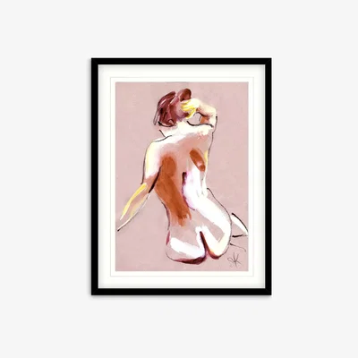 John Lewis Gretchen Kelly - 'Nude No.1412' Framed Print, 83.5 x 63.5cm, Pink/Multi
