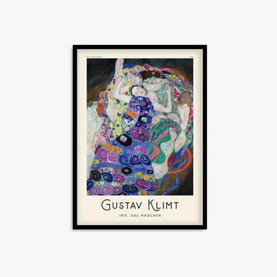 John Lewis Gustav Klimt - 'Das Madchen' Framed Print & Mount, 73.5 x 53.5cm, Blue/Multi