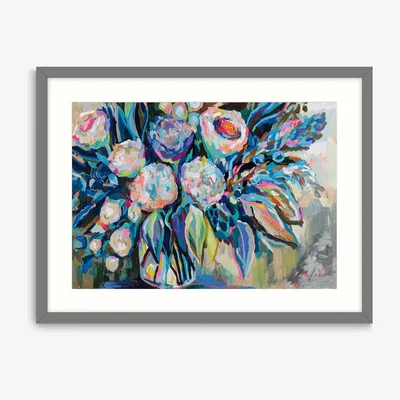 John Lewis Jeanette Vertentes - 'Festive Colours' Framed Print & Mount, 54.5 x 74.5cm, Blue/Multi