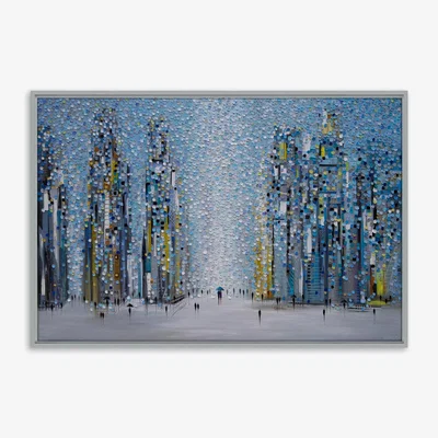 John Lewis Ekaterina Ermilkina - 'Sunny City' Framed Canvas Print, 64 x 94cm, Blue/Multi