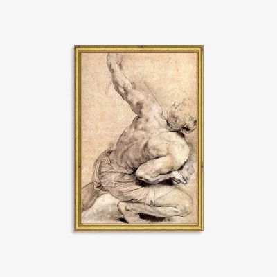 John Lewis Peter Paul Rubens - Study of Back Wood Framed Print, 26 x 18cm, Natural/Gold