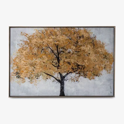John Lewis Midas Tree - Framed Canvas Print, 60 x 90cm, Orange/Gold