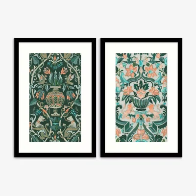 John Lewis Chariklia Zarris - 'Verdant Tapestry' Framed Print & Mount, Set of 2, 63.5 x 43cm, Green