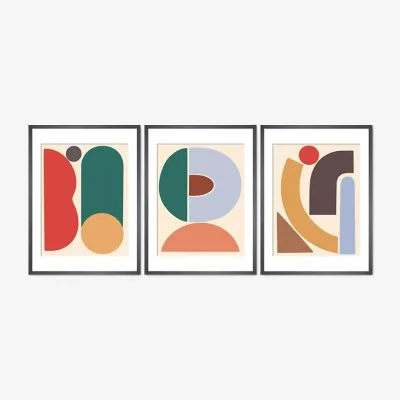 John Lewis John Lewis Shana Blakley 'Modern' Abstract Framed Print, Set of 3, 50 x 40cm