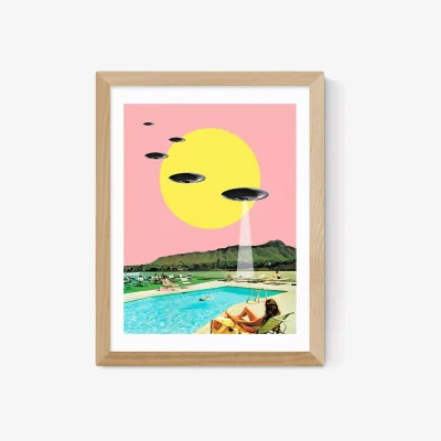 John Lewis EAST END PRINTS MsGonzalez 'Invasion on Vacation' Framed Print