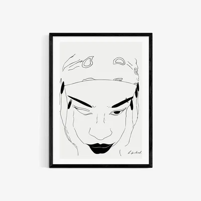 John Lewis EAST END PRINTS Hali Igwelaezoh 'Bandana Girl' Framed Print