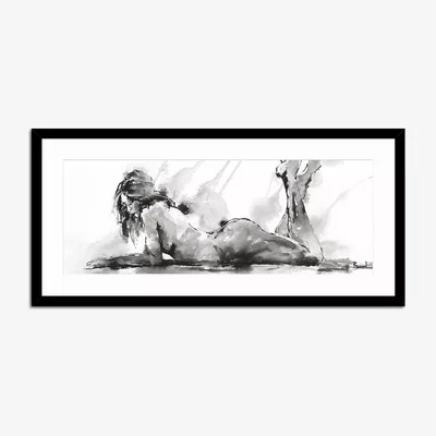 John Lewis John Lewis Joanne Boon Thomas 'Laying Down Lady' Framed Print & Mount, 49.5 x 104.5cm, Multi