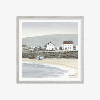 John Lewis Anthony Waller - White Wash Bay Framed Print, 37 x 37cm, Blue/Multi