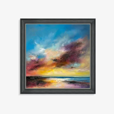 John Lewis Anna Schofield - 'Postive Energy' Framed Print, 93 x 93cm, Blue/Multi