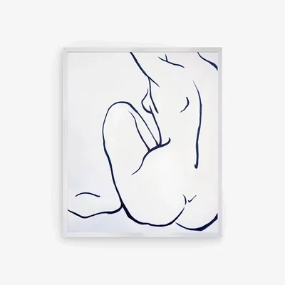 John Lewis Nude II - Hand-Painted Framed Canvas Print, 105 x 85cm, Blue