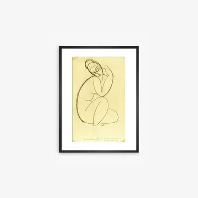 John Lewis Amedeo Modigliani - 'Cariatide, 1911' Framed Print & Mount, 62 x 47cm, Yellow