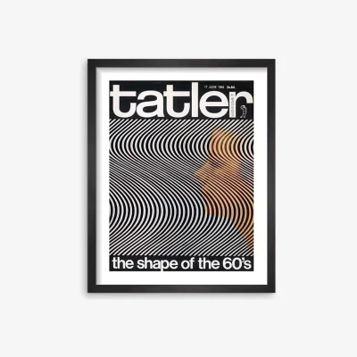 John Lewis The Tatler - June 1964 Bridget Riley Magazine Cover Framed Print & Mount, 52 x 42cm, Black/White