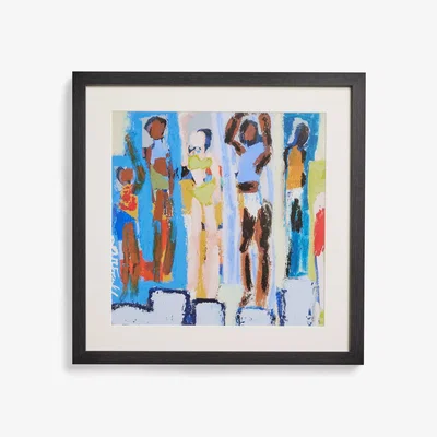 John Lewis John Lewis Erin McGee 'Sunbathers' Framed Print & Mount, 62 x 62cm, Blue/Multi