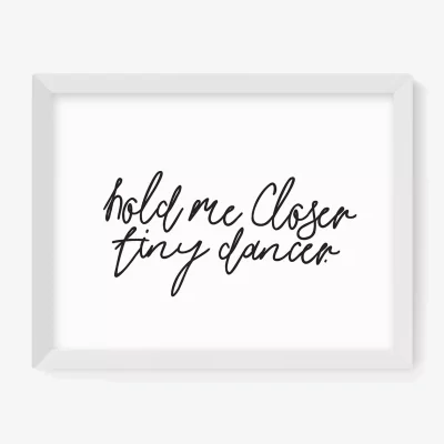 John Lewis EAST END PRINTS Honeymoon Hotel 'Hold Me Closer Tiny Dancer' Framed Print