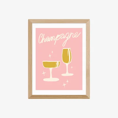 John Lewis EAST END PRINTS Tartagain 'Champagne' Framed Print