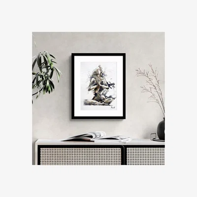 John Lewis John Lewis Joanne Boon Thomas 'Yoga Lady' Framed Print & Mount, 53.5 x 43.5cm, Black/White