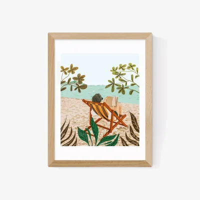 John Lewis EAST END PRINTS 83 Oranges 'Vacay Book Club' Framed Print