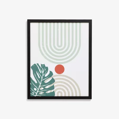 John Lewis John Lewis ANYDAY Geo Framed Print, 51 x 41cm, Green/Multi