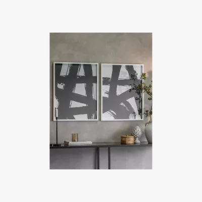 John Lewis One.World Abstract Wood Framed Print, Set of 2, 75 x 60cm, Black