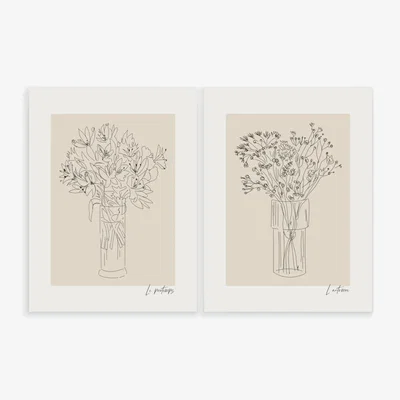 John Lewis John Lewis ANYDAY 'Printemps & Autumne' Unframed Prints, 40 x 30cm, Set of 2, Black/Neutral