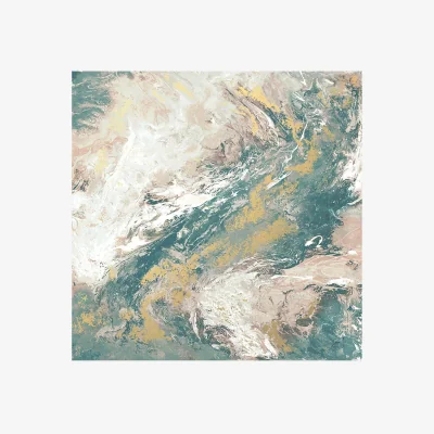 John Lewis Dominic James Studio - Meditation Embellished Framed Canvas, 100 x 100cm, Blue/Multi